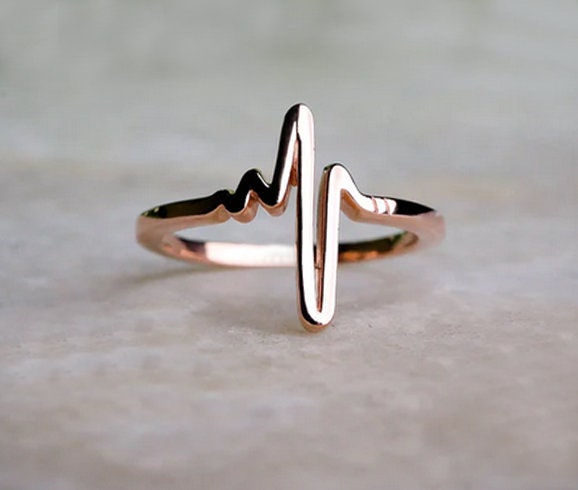 Story& Scout™️ Collection- geometric ECG heartbeat ring-Gold – Coastal  Society ™