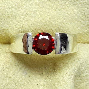 Natural Garnet Ring-Hessonite Stone Ring-Birthstone Ring For Men or Women-Statemente Ring-Wedding Engagement Ring-Anniversary Jewelry