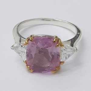 Natural padparadscha sapphire ring,Gift for women,Promise Birthday Ring,Stylish Gift For Her,Pink Gemstone Rings Anniversary Bridal Ring