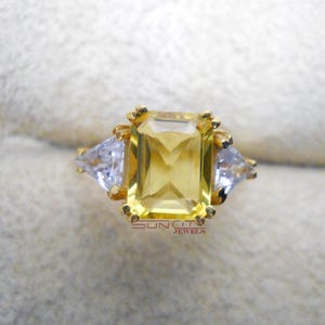 Natural Citrine Ring: 18k Gold Vermeil, Sterling Silver, Cushion Cut