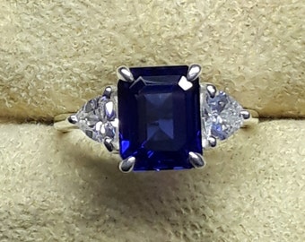 Natural Blue Tanzanite Ring-Wedding Engagement Anniversary Birthday Gift For Her-Handmade Ring-Mother's Day Gift