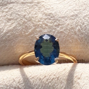 Saphir Ring: 5.15 Karat Oval Sterling Silber Ring