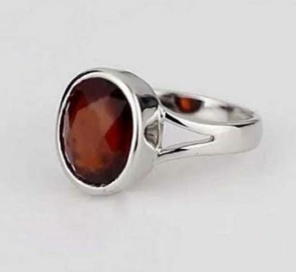 Jaipur Gemstone Hessonite Ring Natural Garnet/Gomed Stone Original Lab  Certified & Astrological Stone Garnet Silver Plated Ring Price in India -  Buy Jaipur Gemstone Hessonite Ring Natural Garnet/Gomed Stone Original Lab  Certified