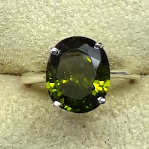 Natural Moldavite Ring-Green Stone Ring-Handmade Ring For Men or Women-Anniversary Gift For Him-Real Gemstone Ring-Birthday Gift Ring