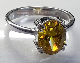 Natural Yellow Sapphire Ring for Men or Womem 3.10 Ct. Birthstone Ring Astrology stone Genuine Sapphire Ring Wedding Annyversary Gift Ring