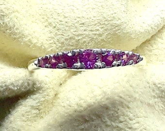 Natural Pink Sapphire Ring: Sterling Silver Promise Ring, Minimalist Women Jewelry