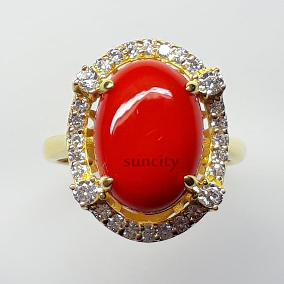 Certified 3-10ct Energized Red Coral Moonga Gemstone Panchdhatu Ring Mangal  Dosh Red Birthstone Vedic Astrology Jewelry 3.25-10.25 Ratti - Etsy