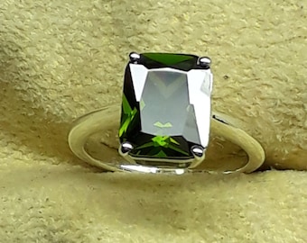 Teal Sapphire Ring: 5.5 Carat Cushion Cut Sterling Silver Promise Ring