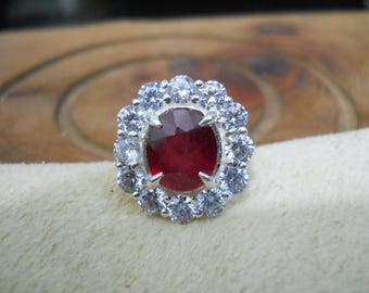 Natural Ruby Ring: 925 Sterling Silver July Birthstone