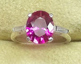 Pink Sapphire Ring, Sterling Silver Ring, Birthday Anniversary Gift For Her, Women Ring, Bright Gemstone Handmade Jewelry