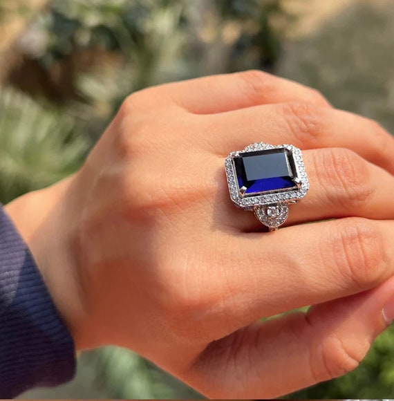 Tanzanite Ring Dark Blue Gemstone Handmade Ring Promise Ring