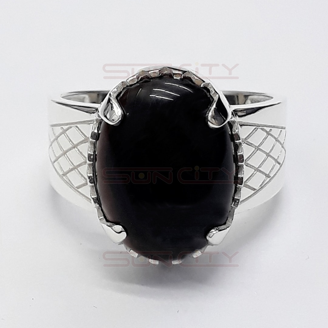 Black aqeeq stone sale ring