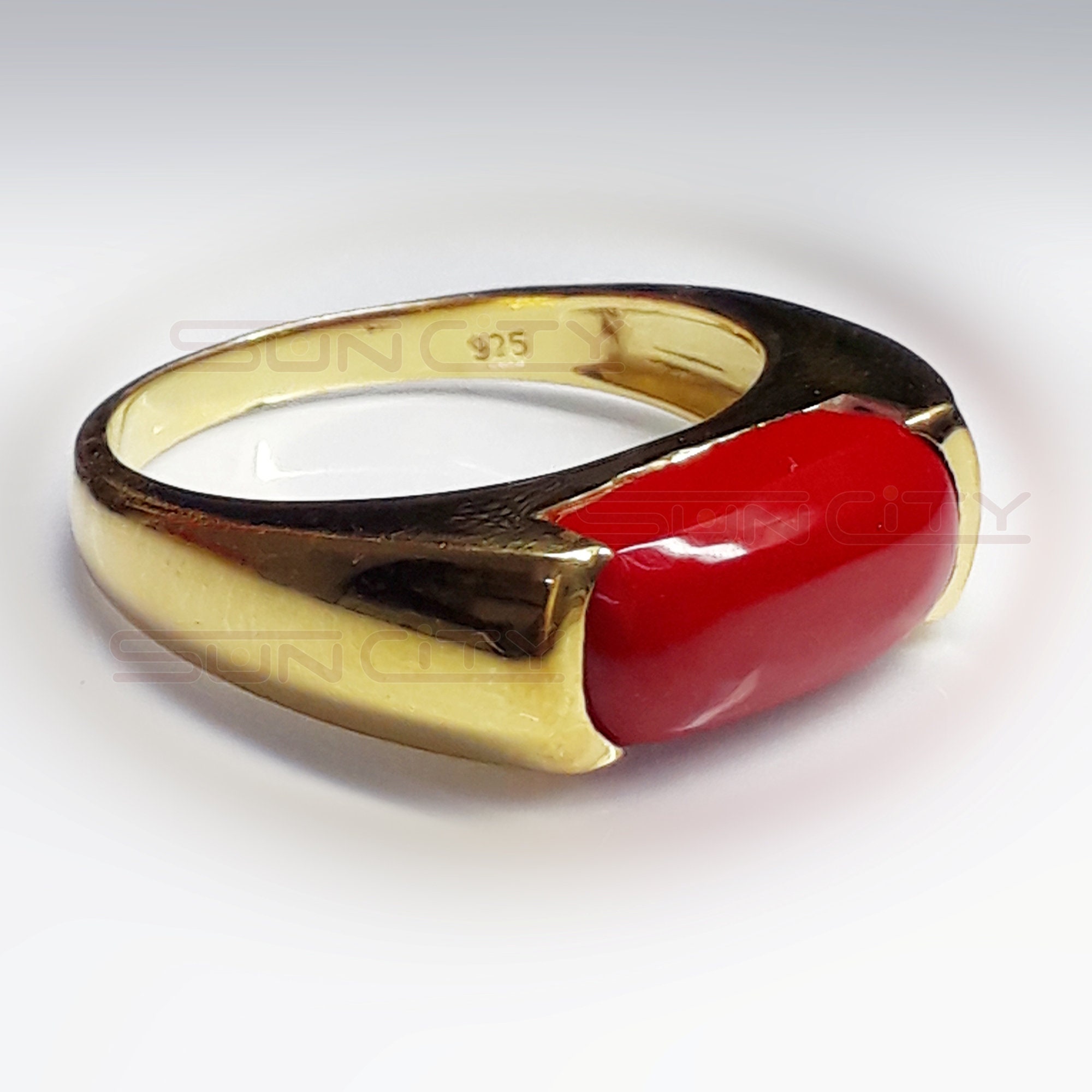 Customised Coral / Moonga Ring in 18K Gold