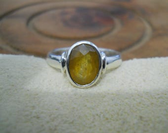 Natural Yellow Sapphire Ring, 925 Sterling Silver, Panchdhatu, Birthstone Jewelry for unisex, Birthday Anniversary gift, gemstone handmade