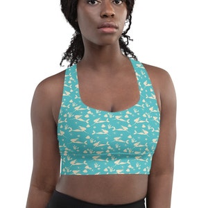 Little Mermaid Ocean Muster Longline Sport BH - Erhältlich in den Größen XS - 3XL