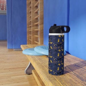 Wizarding House Pride Water Bottle - Stainless Steel, Blue & Gold Water Bottle - Available in 12 oz., 18 oz. or 32 oz.