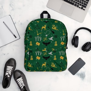 Wizard House Pride Backpack - Green & Silver Travel/Gym Bag