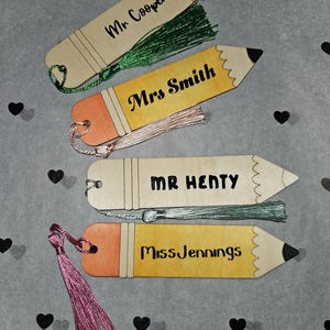 Marcador de profesor personalizado, regalo para profesor, regalo de agradecimiento, marcapáginas de lápiz, regalos de fin de curso, regalo apto para buzón.