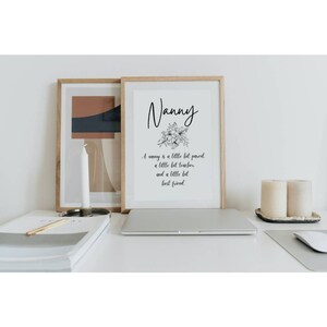 Grandparent Print, A Nanny Is..., Home Decor, Gift Idea, Wall Art, A4, A5, A6