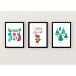 Christmas Print Set, Merry Christmas, Home Decor, Christmas Decoration, Feature Wall, Wall Art, Gift Idea, A4, A5, A6