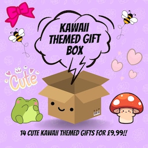 Caja de regalo estacionaria con temática kawaii, regalo de cumpleaños súper lindo, amante de kawaii, personajes japoneses, amigable con el buzón, regalo para ella, anime.