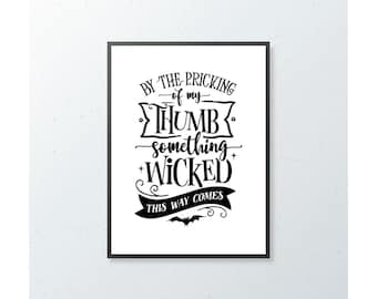 Impresión de Halloween, por el pinchazo de mi pulgar, decoración de Halloween, impresión de pared característica, decoración de otoño, A4, A5, A6