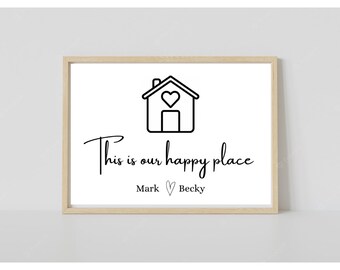 Personalized Home Print, This Is Our Happy Place, Gallery Wall Art