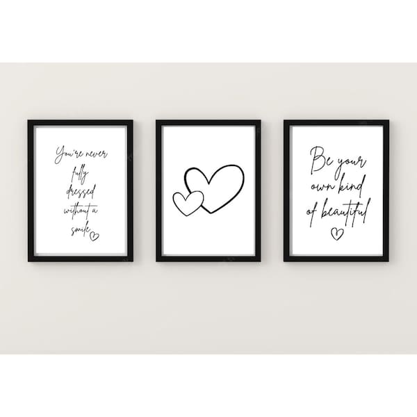 Dressing Room Print Set Of 3, Home Decor, Wall Art, Feature Wall, Gift Idea, A4, A5, A6