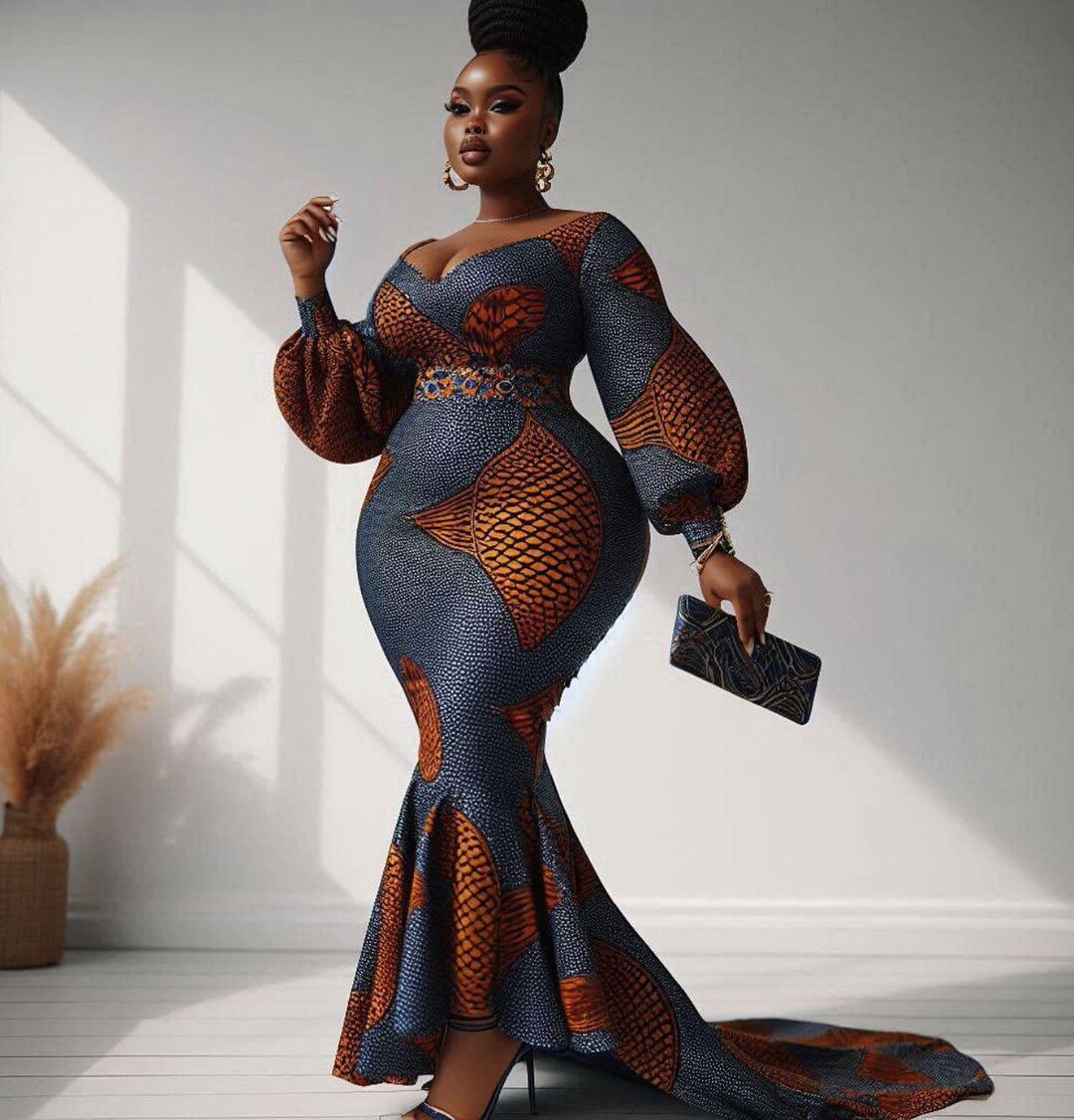 Plus Size African Print Maxi Dress: Custom Made Women's Clothing - Etsy