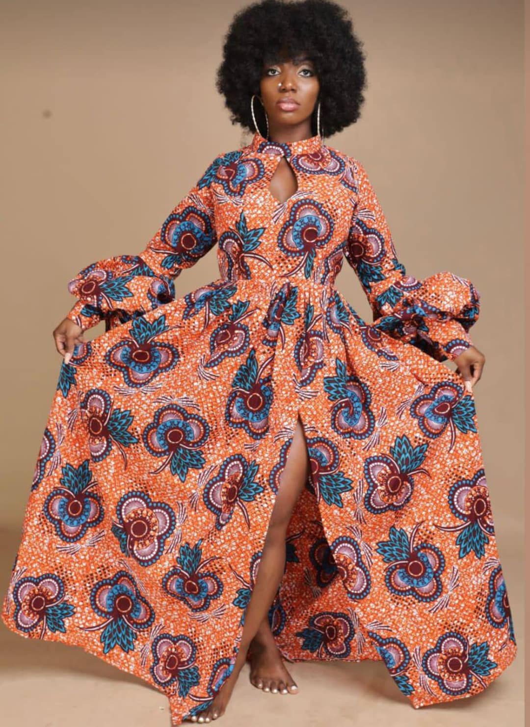 Modern Designs For Long Dresses Maxi Dress Kitenge Fitting Dress African  Print Maxi Dress With Slit: