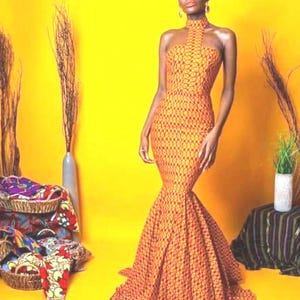 African Print Maxi Dress: Mermaid Gown, Ankara Wedding Dress