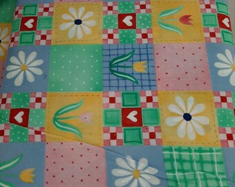 Algodón acolchado con estampado de margaritas