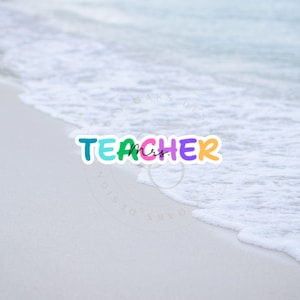 Personalized Teacher Name Sticker, Teacher Gift, Custom Water Bottle Sticker, Name Sticker