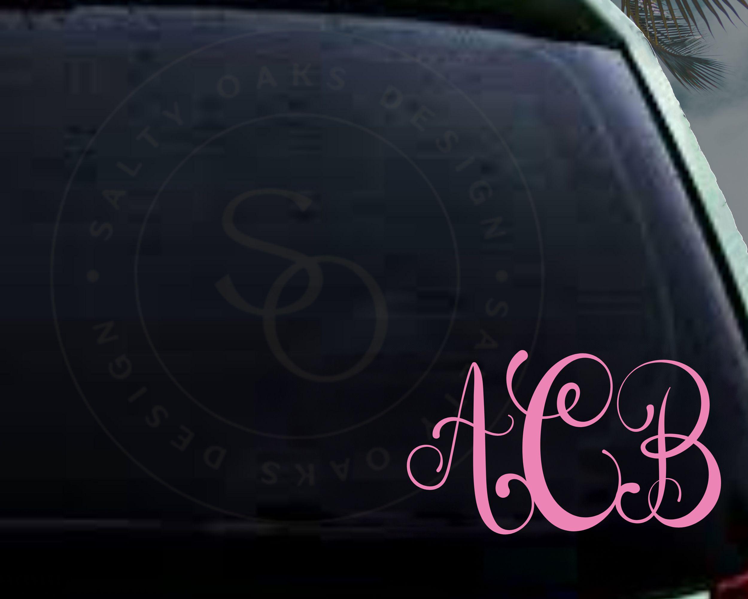 Personalized Vine Script Monogram • Custom Decal for Car, Laptop ...