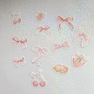 Pink Coquette Stickers, Pink Bow Stickers, Aesthetic Sticker Pack, Girly Phone Stickers, Laptop Stickers, Kindle Sticker, Journal Sticker