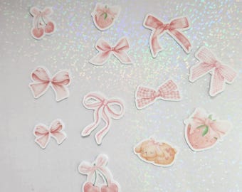 Pink Coquette Stickers, Pink Bow Stickers, Aesthetic Sticker Pack, Girly Phone Stickers, Laptop Stickers, Kindle Sticker, Journal Sticker