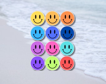 Hoja de pegatinas de cara sonriente, pegatinas de fiesta de cumpleaños, pegatinas de profesores, pegatina de ordenador portátil, pegatina de monopatín, pegatinas impermeables, botella de agua