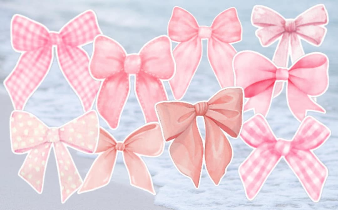 Pink Coquette Bow Stickers, Aesthetic Sticker Pack, Girly Phone ...
