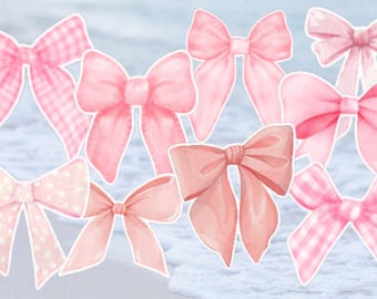 Pink Coquette Bow Stickers, Aesthetic Sticker Pack, Girly Phone Stickers, Laptop Stickers, Kindle Sticker, Journal Sticker, Stanley Sticker