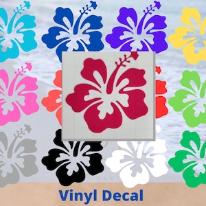 Hibiskus Vinyl Aufkleber, Laptop Aufkleber, tropische Blumen Aufkleber, Wasserflasche Aufkleber, Telefon Aufkleber