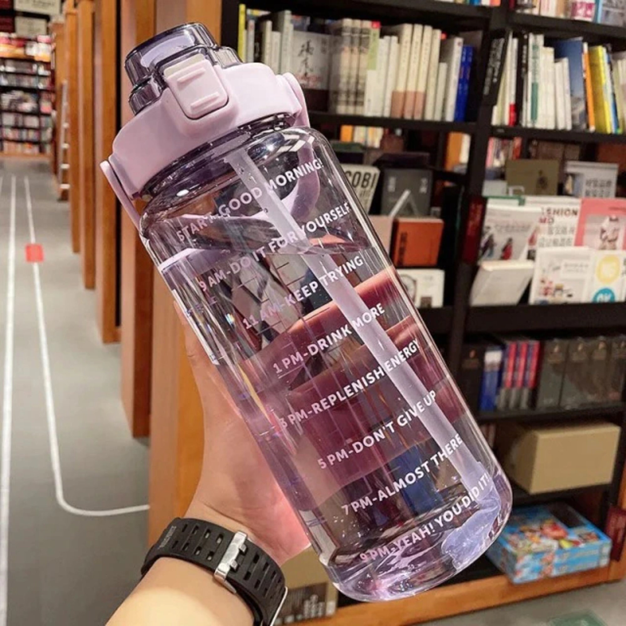 2L Water Bottle Motivational Water Bottle. Time Markings Etsy UK