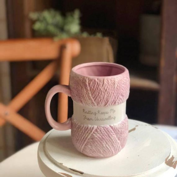 Wool Ceramic Mug Knit Yarn Woolen Crochet Mug Coffee Mug Etsy UK