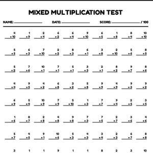 Printable 1-12 Multiplication Table, Multiplication Chart, and 1-12 Multiplication Worksheets. Study Guides and Educational Math Drills.