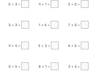 10 Printable Addition & Subtraction Worksheets, Single-Digit Math Practice for Kids, Fill in the Blank Worksheets (Letter, Half, A4, A5)