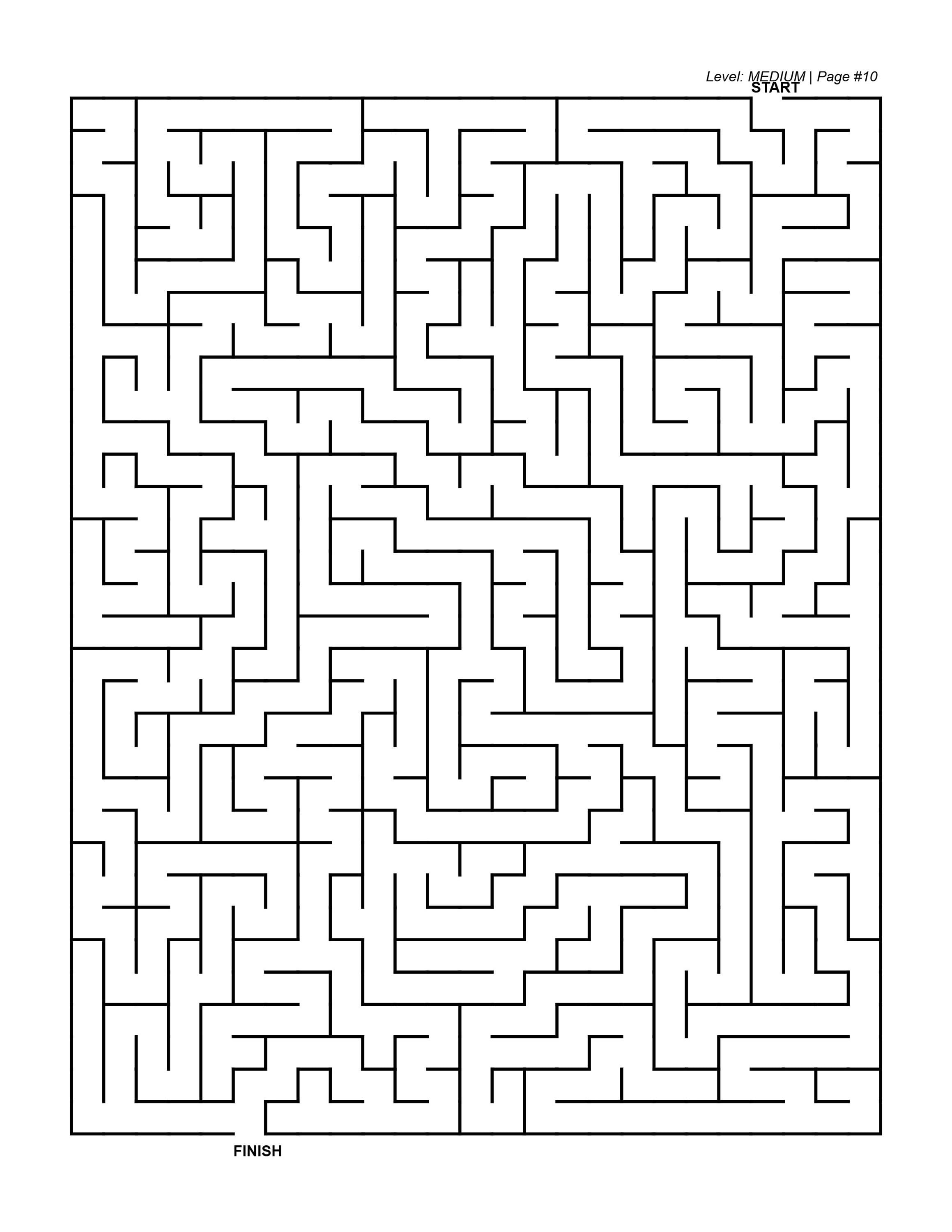 10 Printable Maze Puzzles for Kids - Medium Difficulty Activity Sheets
