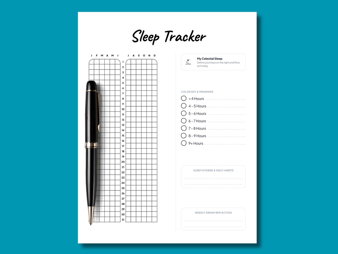 Sleep Tracker - PRINTABLE Journal Page - Monthly Sleep Tracker - Sleep ...