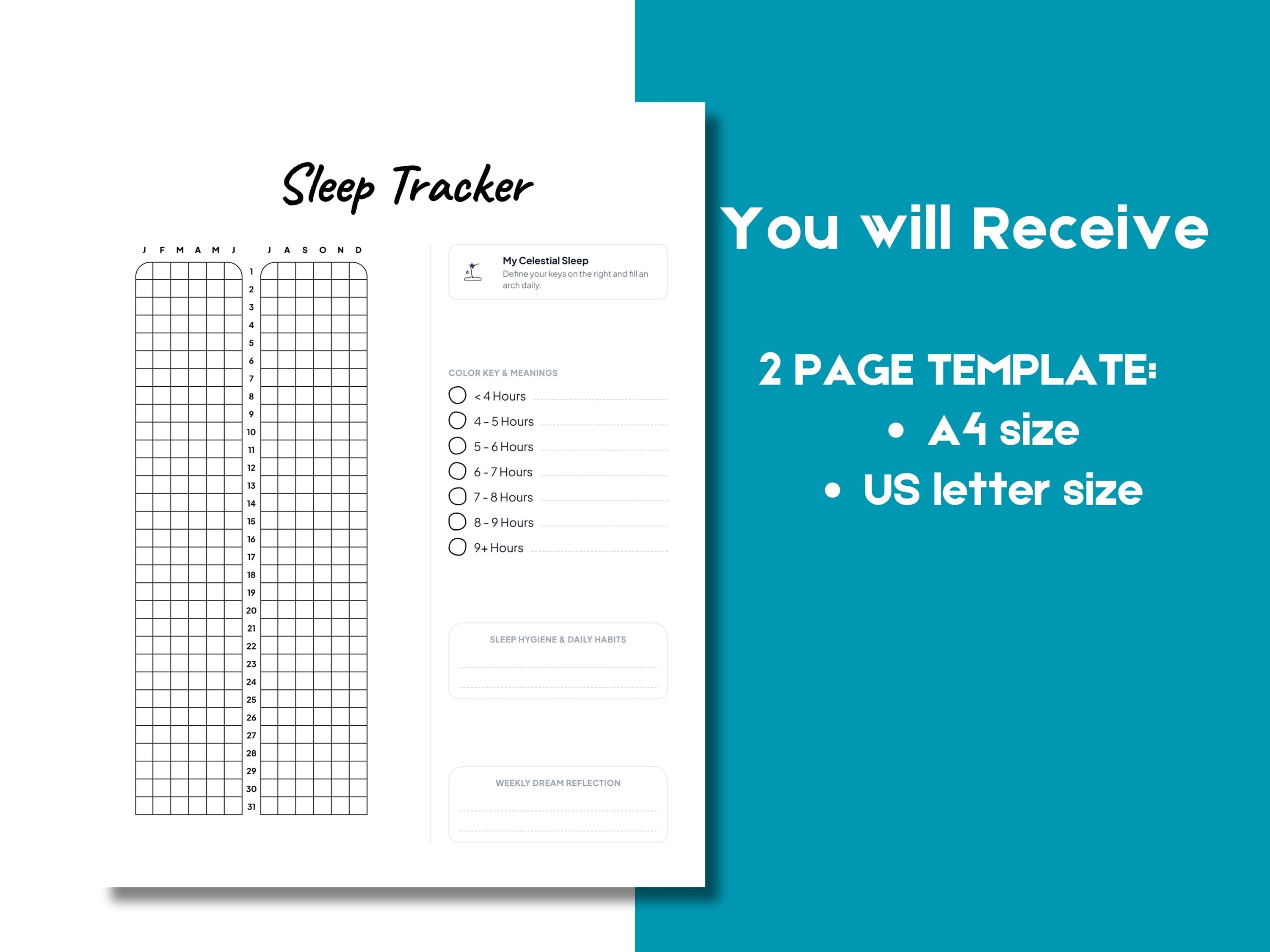 Sleep Tracker - PRINTABLE Journal Page - Monthly Sleep Tracker - Sleep ...