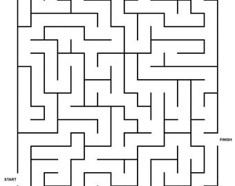 50 Kids Maze Printable • Easy Maze Puzzle for Preschool & Kindergarten • Activity Worksheet • ages 4–7 • Instant Download