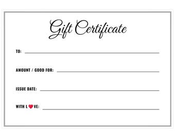 Gift Certificate, Gift Certificate for Mother, Gift Voucher, Printable Gift Cards, DIY Gift Card, Birthday Gift Card, Printable Gift Card
