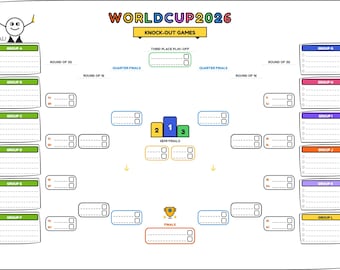 World Cup 2026 Printable Tracker for Kids | Soccer & Football Tournament Bracket Chart